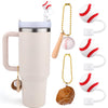 Baseball Straw Topper with Charms for Stanley Cup Baseball Straw Cover Caps for Stanley 40/30 Oz Straw Covers for Stanley Cup Accessories