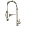 Kitchen Faucet with Pull Down Sprayer, Touch On Single Handle 2- Function Stainless Steel Spring Neck, Single Hole Installation for Residential, Commercial, RV, Bar & More, Brushed Nickel