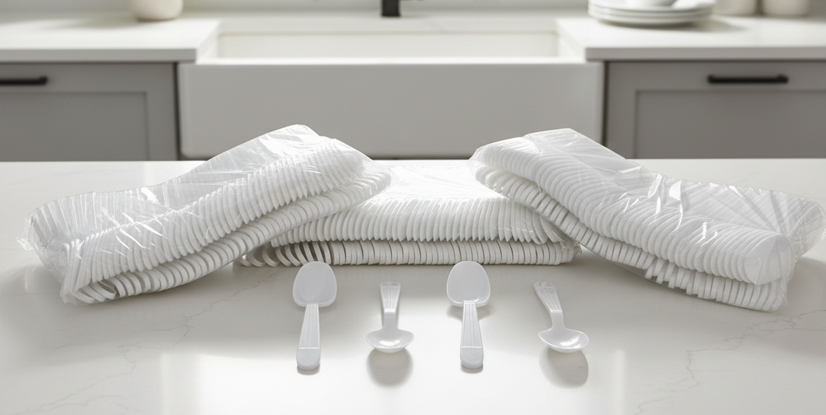 Royalty White X-Heavy Weight PP Tea Spoon, 10 Sleeves of 100 Tea Spoons (1000/cs)