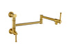 Wall mounted Pot Filler Faucet, Modern Brass Pot Filler Two-Attachment Wall Mount Folding Kitchen Pot Filler Swing Arm