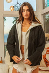BiBi Knit Hoodie Rhombus Sweater Jacket