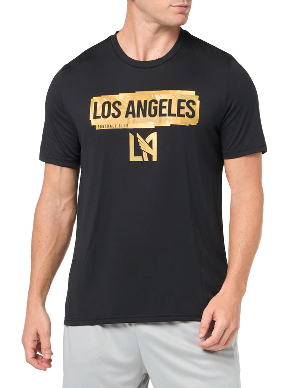 adidas Mens FC Short Sleeve Pre-Game T-Shirt Black/Los Angeles Football Club Medium