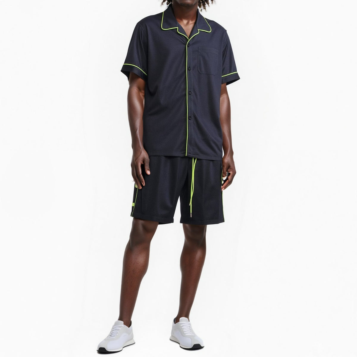 Blank State Men's Snap Button Gym Shorts in Black