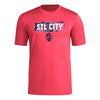 adidas Mens Long Sleeve Pre-Game T-Shirt Power Pink/St. Louis City Sc X-Large