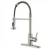 Kitchen Faucet with Pull Down Sprayer Industrial 1 Handle 1 Hole Or 3 Hole Faucet for Farmhouse Camper Laundry Utility Rv Wet Bar Sinks, Stainless Steel, Brushed Nickel