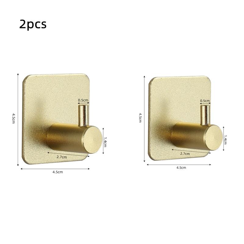 Adhesive Wall Hooks Mounted Door Key Cloth Coat Bathroom Robe Hanger Kitchen Hardware Rack Shelf Bag Hook Organizer For Hanging  Bathroom Toilet Sticky Hook
