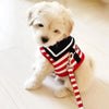 Adjustable Dog Collar Harness Leash Creative Navy Suit Style Chest Strap Rope Cats Dog Harness Leash Cute Design Chest Coverage Rope for Small Medium Dogs Cats