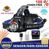 Adjustable USB Rechargeable IR Sensor Super Bright Headlight Battery For Long Working Time LED Headlamp Fishing  Waterproof Head Light Lamp Perfect For Running  Camping