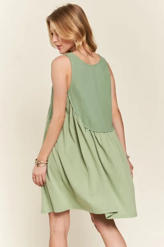 Decorative Button Sleeveless Babydoll Dress For Women – Elegant, Unique, Flowy, Comfortable, Versatile & Stylish