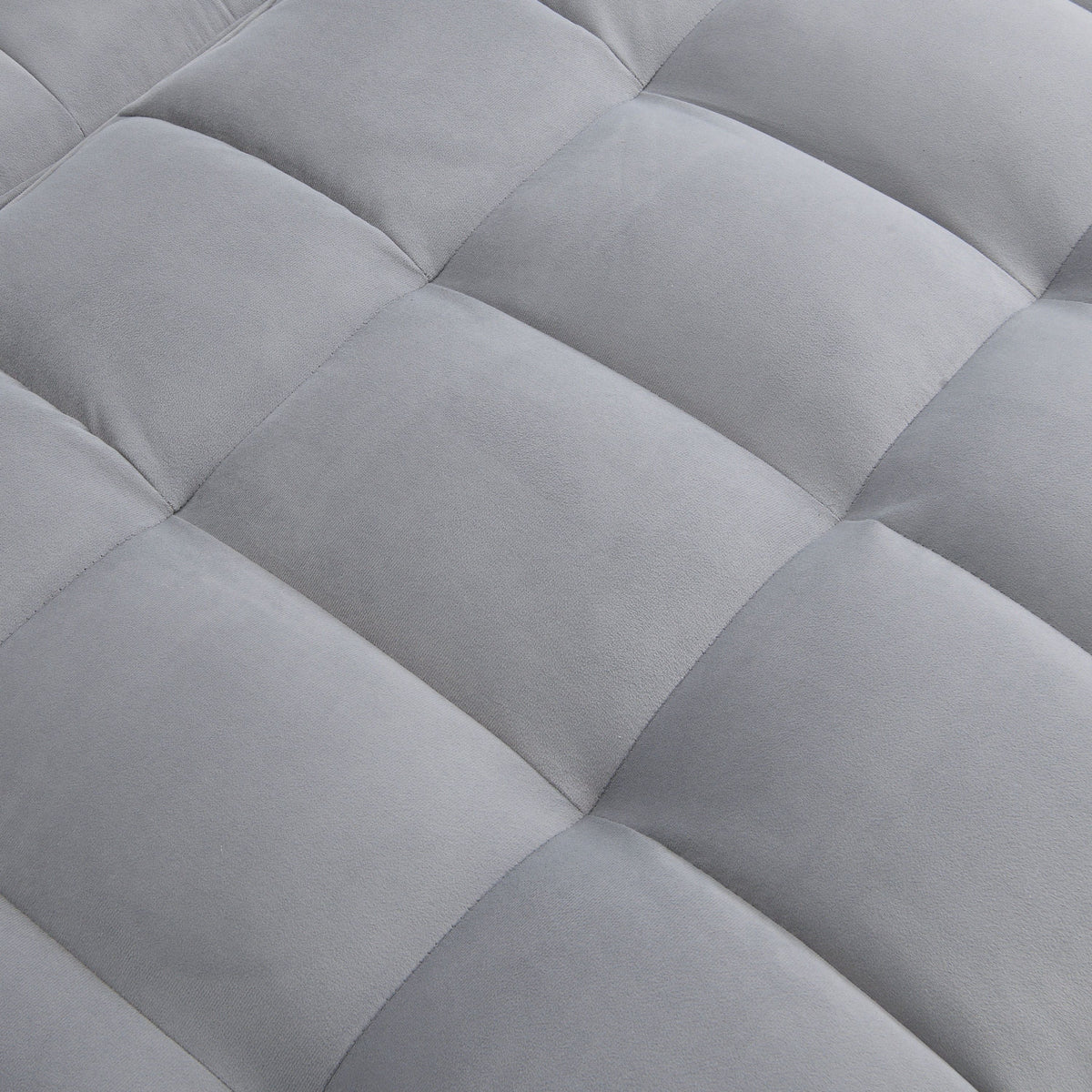 Modern Velvet Loveseat Futon Sofa Couch with Pullout Bed, Adjustable Backrest, Toss Pillows, Light Gray
