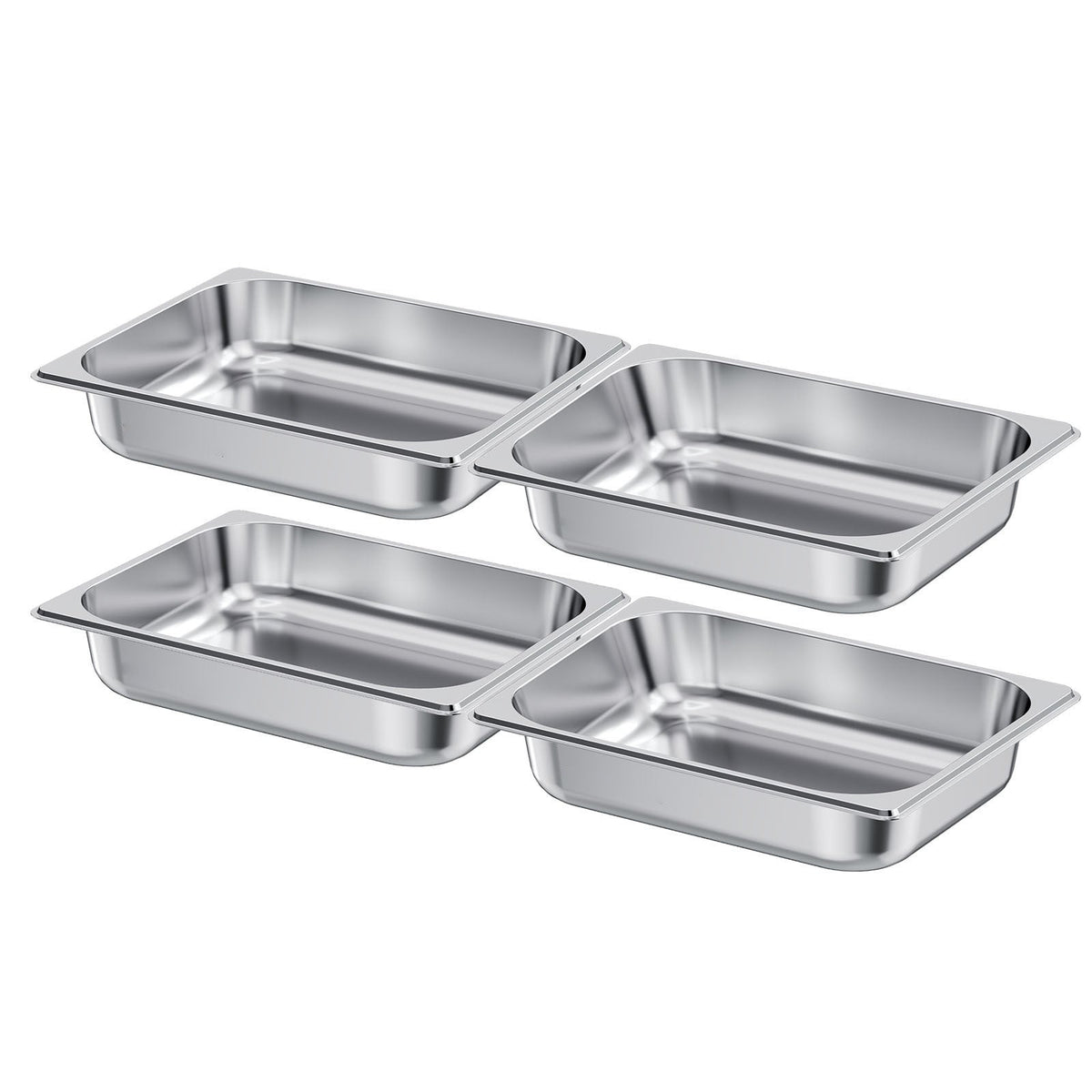4 Pack Stainless Steam Hotel Pan, 1/2 Size Table Steam Pan, 2.5 Inch Deep Anti Jam Restaurant Supplies Reusable Rustproof Catering Storage for Home, Party, Restaurant, Hotel, Buffet