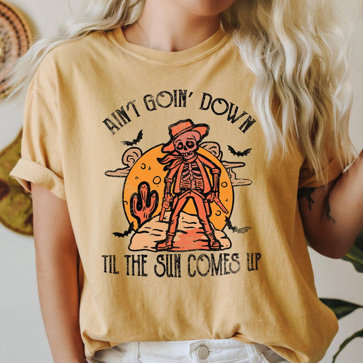 Ain't Goin' Down Skeleton Comfort Colors Tee