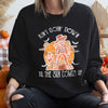 Ain't Going Down Vintage Halloween Haunted Night Scene With Retro Typography Graphic Sweatshirt