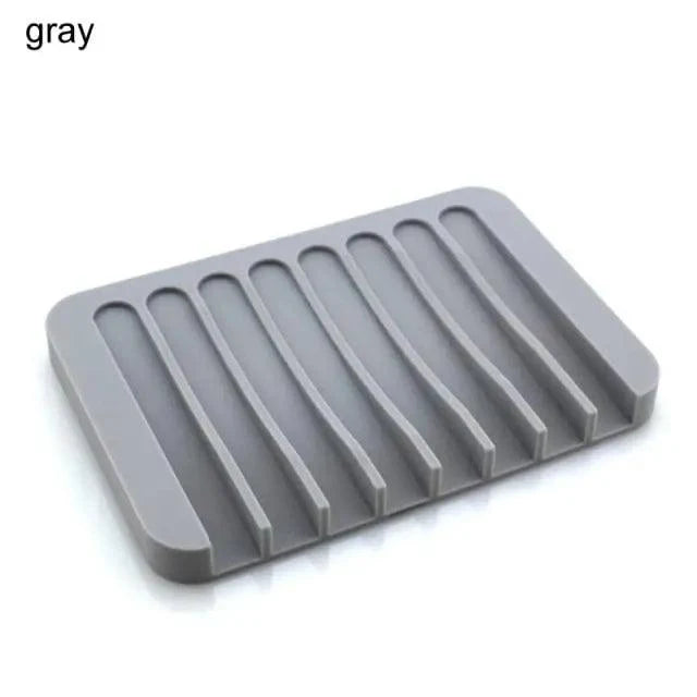 Anti-Skidding Home Improvement Silicone Flexible Bathroom Fixtures Bathroom Hardware Tray Soap Dish for Shower Waterfall Soap Holder Soap Tray Soap Saver Drainer Flexible Silicone For Shower Bathroom Kitchen Counter Top Keep Soap Bars Dry Clean Easy Clean
