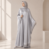 Archive Piece Lace Trimmed Fringed Butterfly Satin Open Abaya 2-Piece Set - MP041 (Size S Only)