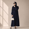 Archive Piece Tulip Embroidered Nida Open Abaya - MP022 (Size M Only)
