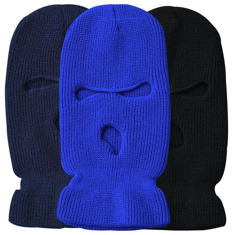 Army Tactical Mask 3 Hole Full Face Mask Ski Mask Winter Cap Balaclava Motorbike Motorcycle Helmet Full Helmet Neck Gaiter, Winter Balaclava Warm Knit Beanie for Outdoor Sports Outdoor Full Face Cover Thermal Ski Mask