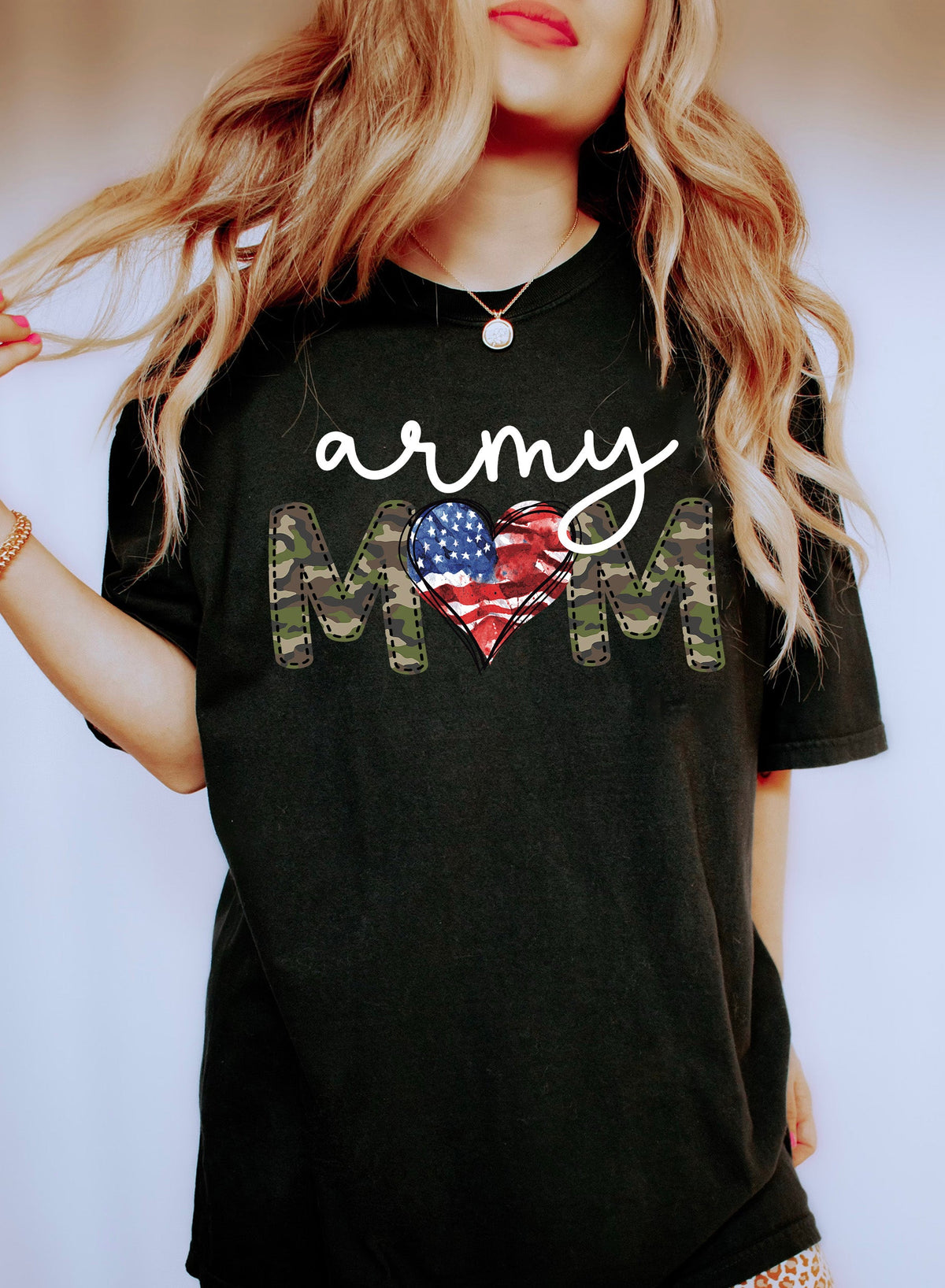 Army Mom Pride Always Supporting Our Troops Through Service Sacrifice And Love Comfort Colors Tee