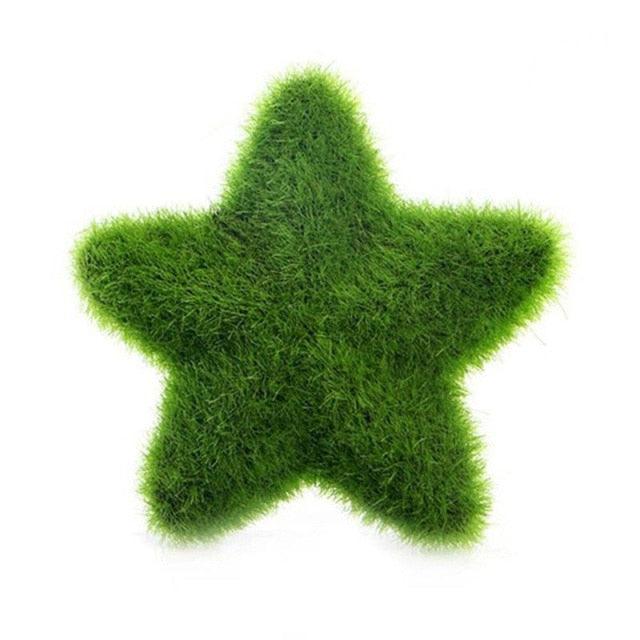 Artificial Lawn Simulation Grass Pile Simulation Flocking Love Star Bonsai Fake Flower Grass Ball For Home Decorations Ornaments Gifts