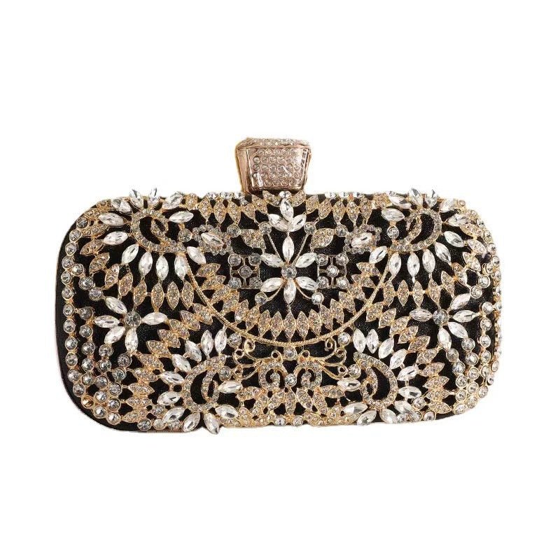 Artisan Crystal-Flower Evening Clutch Luxury Glitter Handbag for Couture & Galas (MAC274)