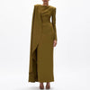 Asymmetric Cape Gown with Back Slit(MS216)