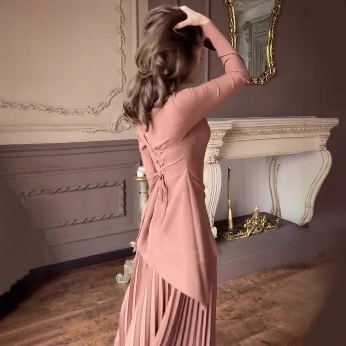 Asymmetric Peplum Dress(MS319)