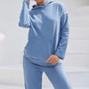 Athletic Hoodie & Pants Set | Wide Sleeve Sweatshirt with Pockets & Drawstring Pants(MS141)