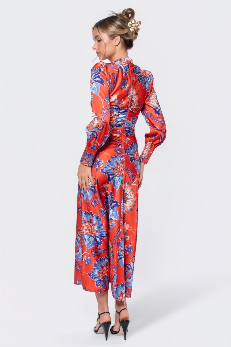 Audrey Dress Long Sleeve (Red/Blue)