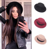 Autumn Winter Polyester Flat Top Hat For Women's Luxury Wide Fedora Hat Jazz Cap Classic Wide Hat Women Comfortable Elegant Hat For Summer Classic Design