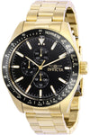 Invicta Mens 38968 Aviator Quartz Multifunction Black Dial Watch