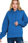 Zenana Oversized Fleece Kangaroo Pocket Hoodie