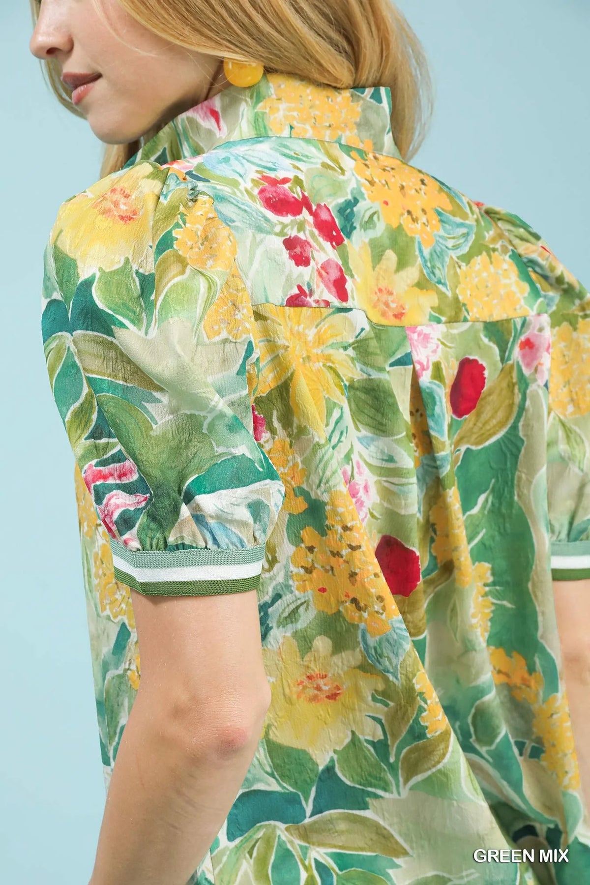 Umgee Jacquard Bloomscape Print Top