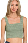 Zenana Seamless Winkle Stone Washed Bra Top