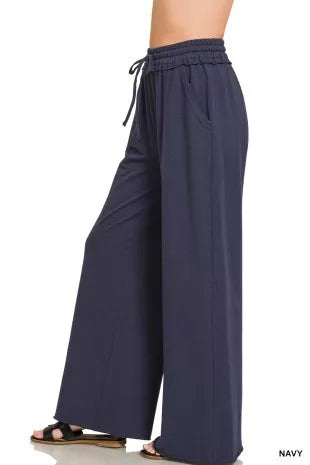 Zenana French Terry Wide Leg Sweatpants