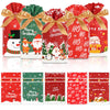 HRX Package 50pcs Christmas Treat Bags Drawstring 5.8x9x2.4inch Holiday Goodie Bags Small Christmas Gift Bags for Candy Cookie gift giving