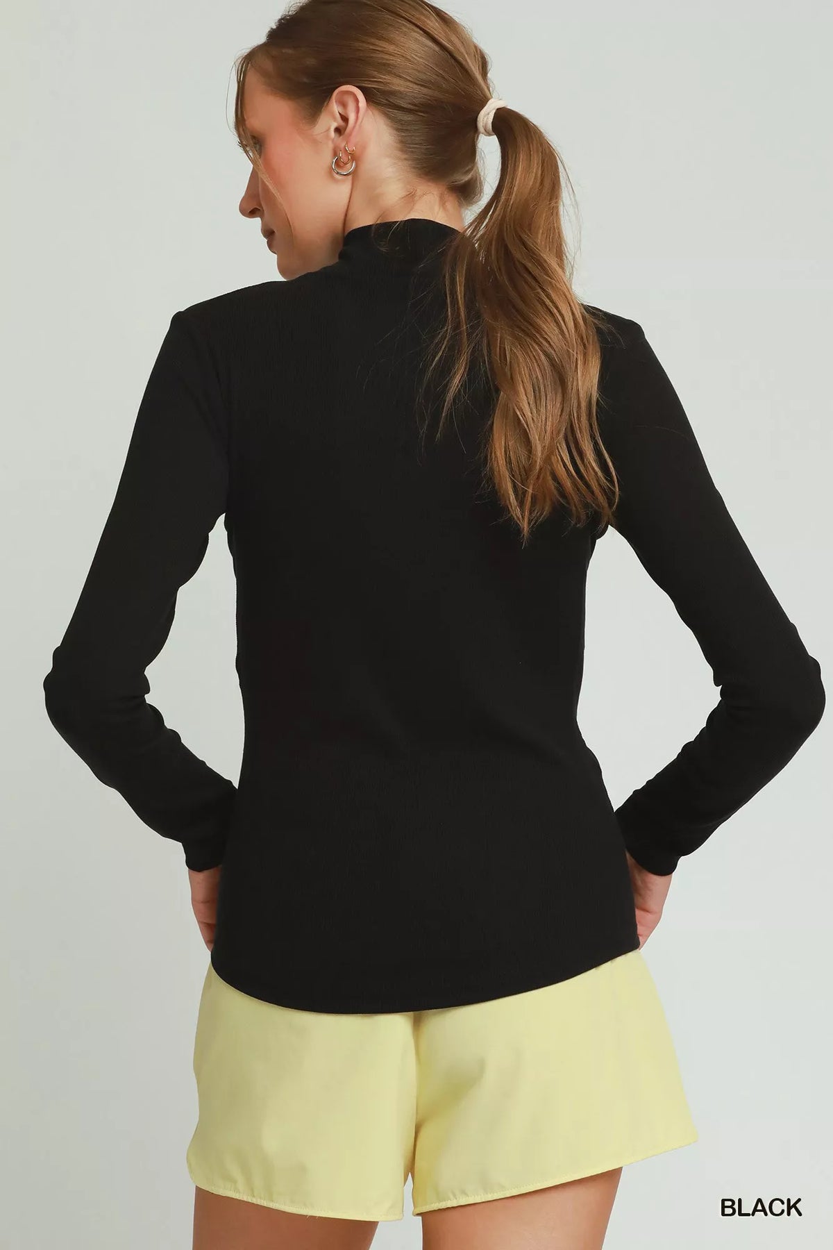 Umgee Long Sleeve Mock Neck Top