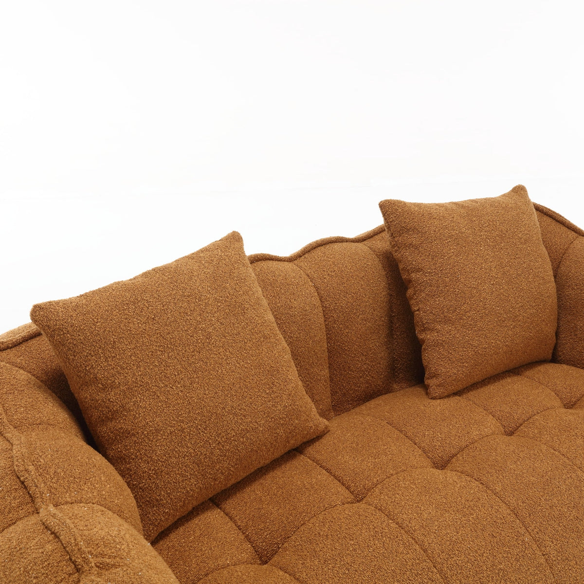 Cozy Beanbag Chair with High Resilience Foam Core for Two - Yellow Chenille, 66x35x25 inches