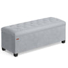 SONGMICS Velvet Storage Ottoman Bench Foot Rest with Legs 15.7 x 43 x 15.7 Inches End of Bed Bench Storage Chest Load up to 660 lb for Living Room Bedroom Entryway Dove Gray ULSF089G02