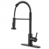 Kitchen Faucet with Pull Down Sprayer Industrial 1 Handle 1 Hole Or 3 Hole Faucet for Farmhouse Camper Laundry Utility Rv Wet Bar Sinks, Stainless Steel, Matte Black
