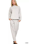 Zenana Scuba Half Zip Pullover and Jogger Set
