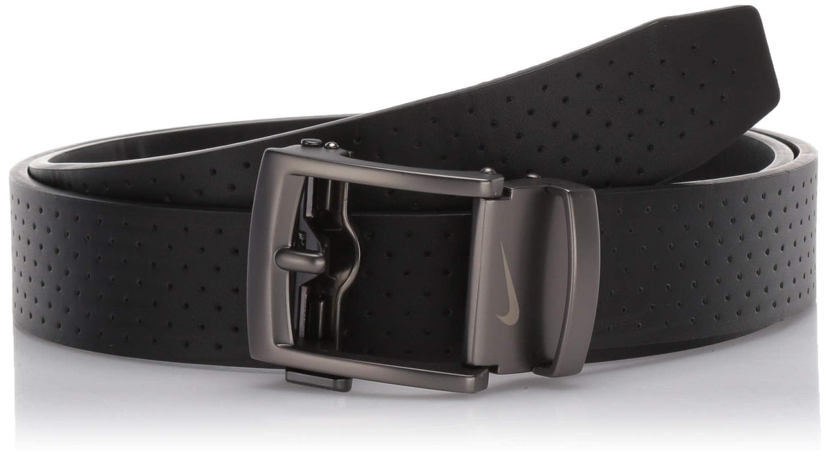 Nike mens Acu Fit Ratchet Belt Black - Perforated One Size US