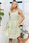 New Summer Smocked Ruffled Wide Strap Mini Dress – Feminine, Chic, Stylish, Comfortable, Perfect for Casual Days and Special Occasions