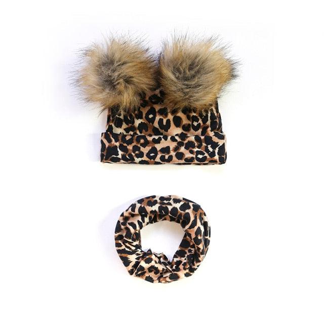 Baby Cotton Hat  Autumn Winter Children Scarf Hat Sets  Bowknot Ear Baby Girl Boy Warm Beanies Cap Neck Warmer Scarf Fleece Balaclava Hood Ski Mask Cold Weather Face Mask Neck Warmer Winter Nose Warmer