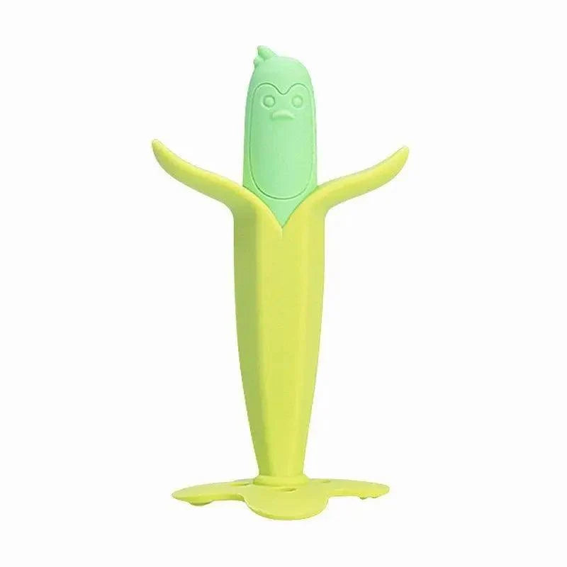 Baby Teether Toys Toddle Safe Banana Teething Ring Silicone Chew Dental Care Toothbrush Nursing Beads Gift For Infant