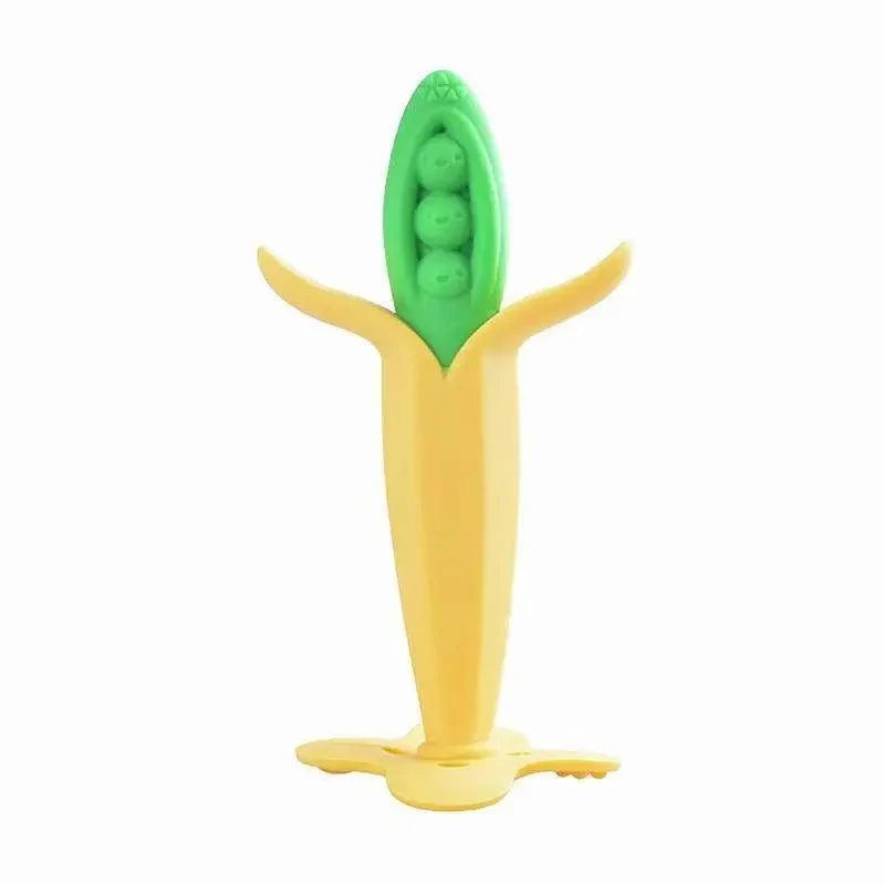 Baby Teether Toys Toddle Safe Banana Teething Ring Silicone Chew Dental Care Toothbrush Nursing Beads Gift For Infant