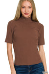 Zenana Viscose Ribbed Mock Neck Sweater