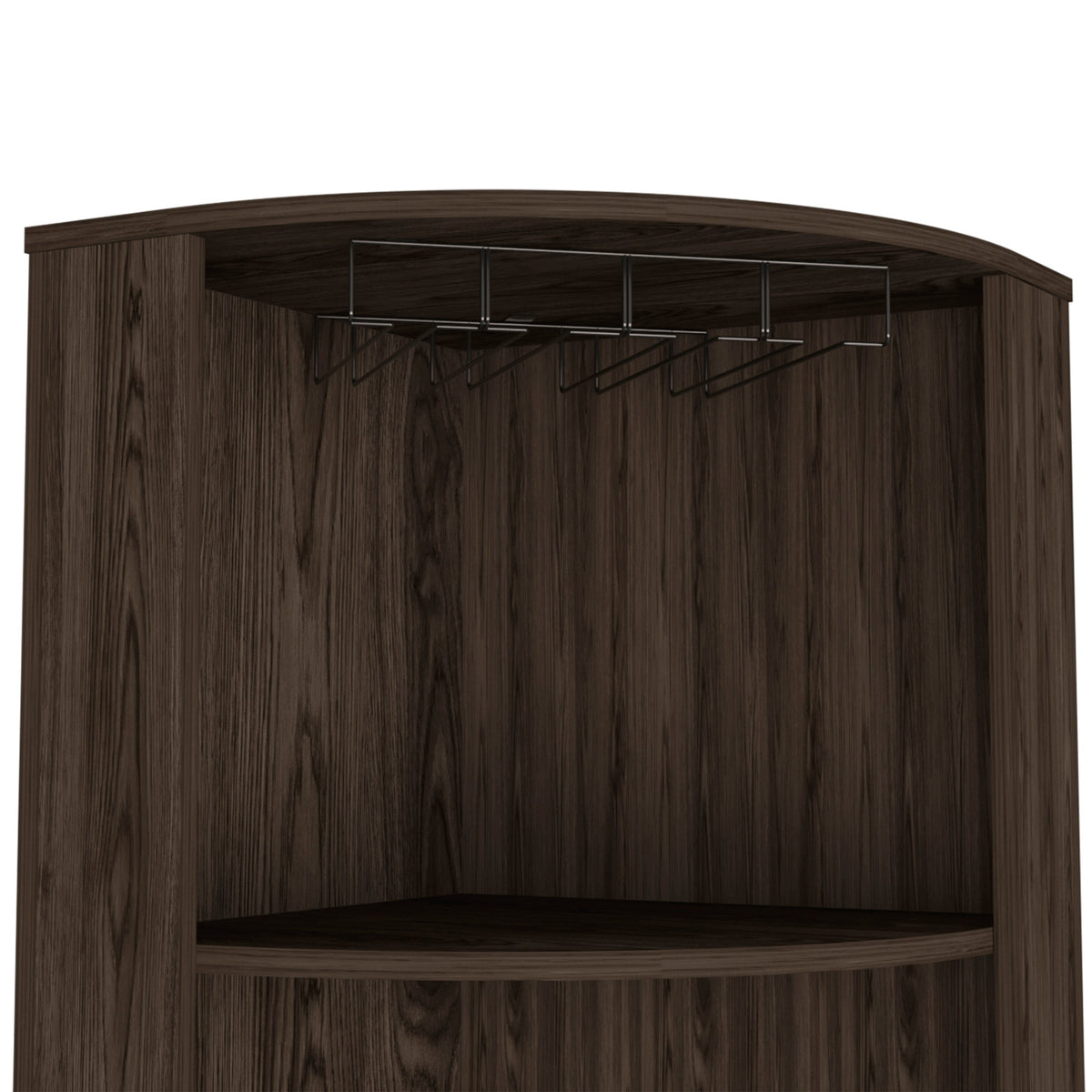 Seattle Bar Cabinet, Eight Bottle Cubbies, Two Large Open Shelves