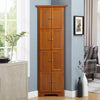4-Tier 72' Corner Kitchen Pantry Storage Cabinet with 8 Doors Tall Storage Cabinet, Corner Cabinet and Shelves, Home farmhouse bookshelf Cabinet for Bathroom, Living room, Kitchen OAK