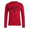 adidas Mens Long Sleeve Pre-Game T-Shirt Team Power Red/New York Red Bulls Medium