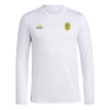 adidas Mens SC Long Sleeve Pre-Game T-Shirt White/Nashville Soccer Club 3X-Large